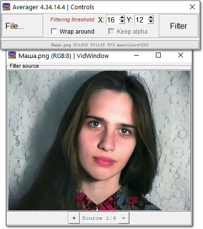 Adaptive Image Averager program GUI