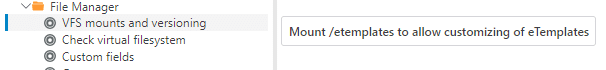 Admin - Applications - Filemanager - VFS mounts and versioning