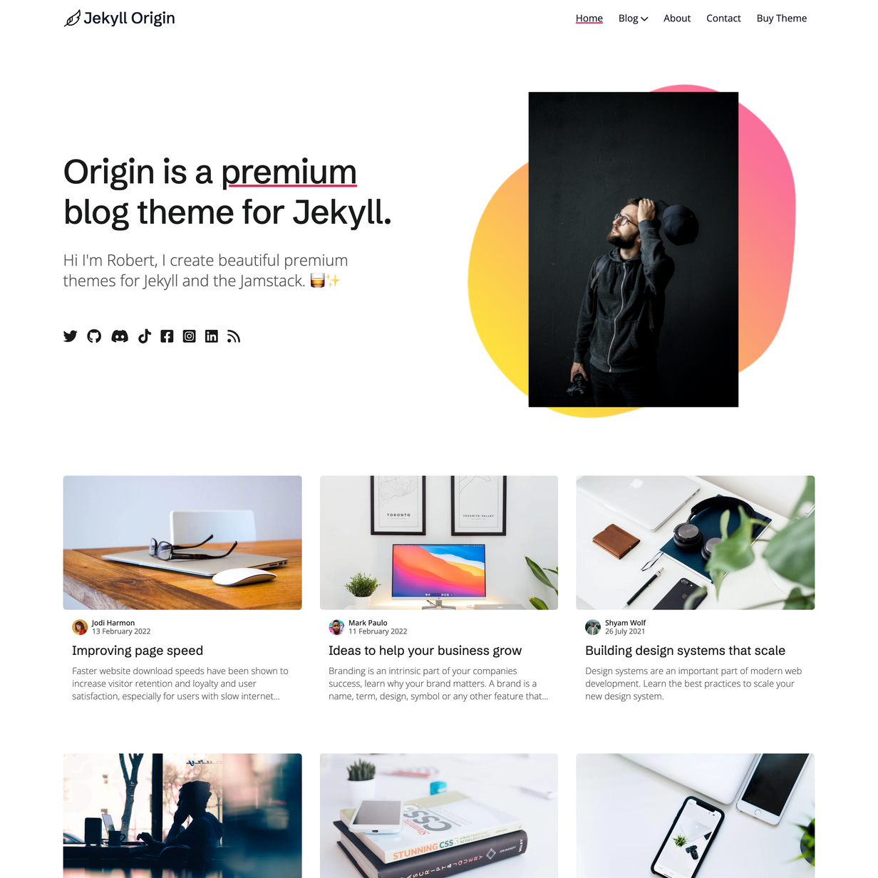 Jekyll Origin Theme screenshot