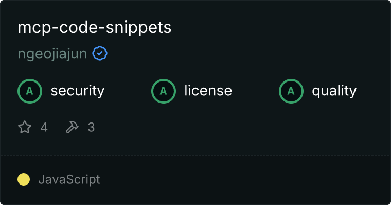 Code Snippet Server MCP server
