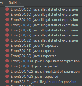 illegal start of expression