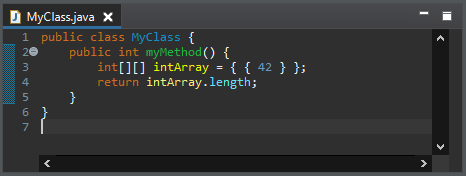 array with curly after