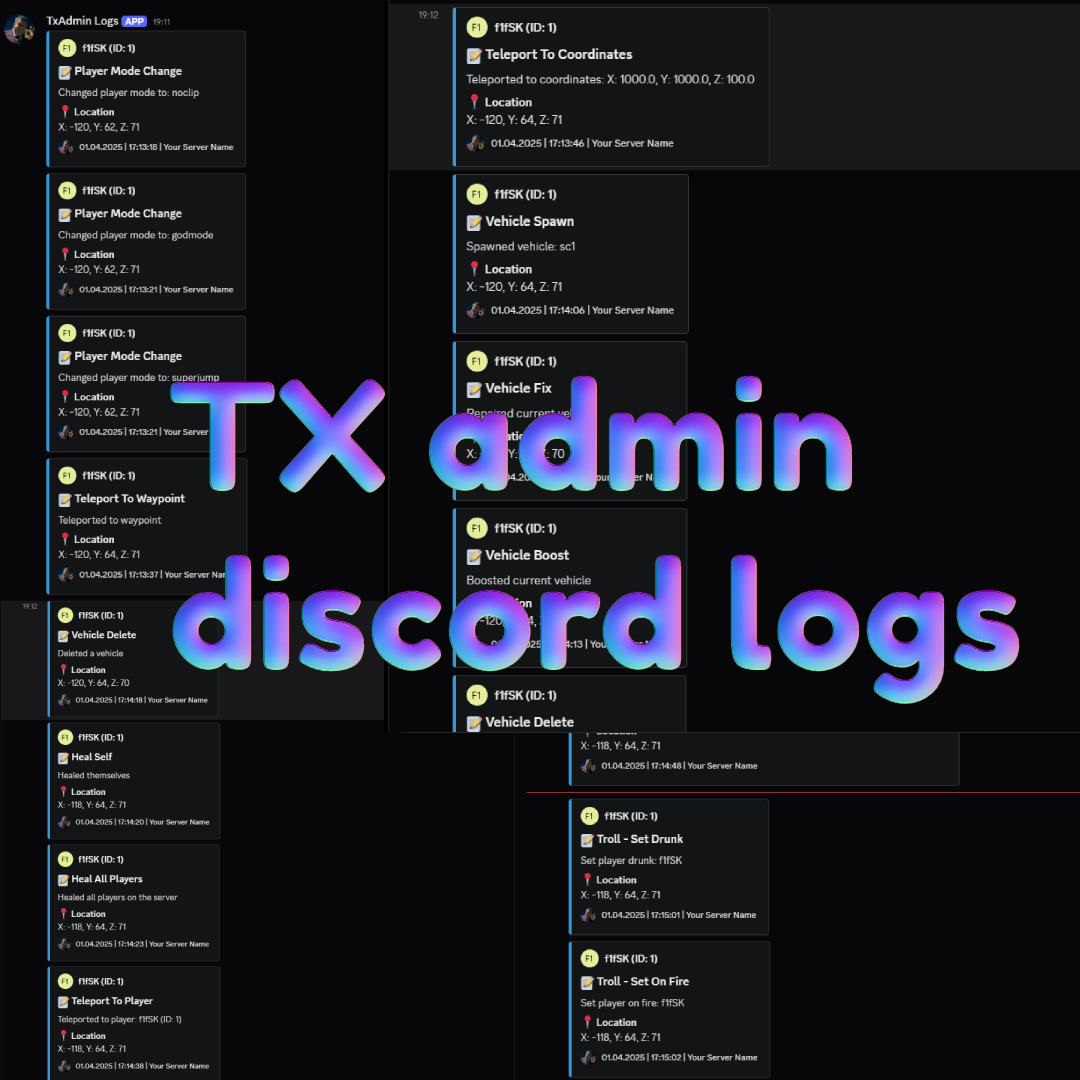 GitHub - f1fSK/txadminlogs: A FiveM logging system for TxAdmin actions ...