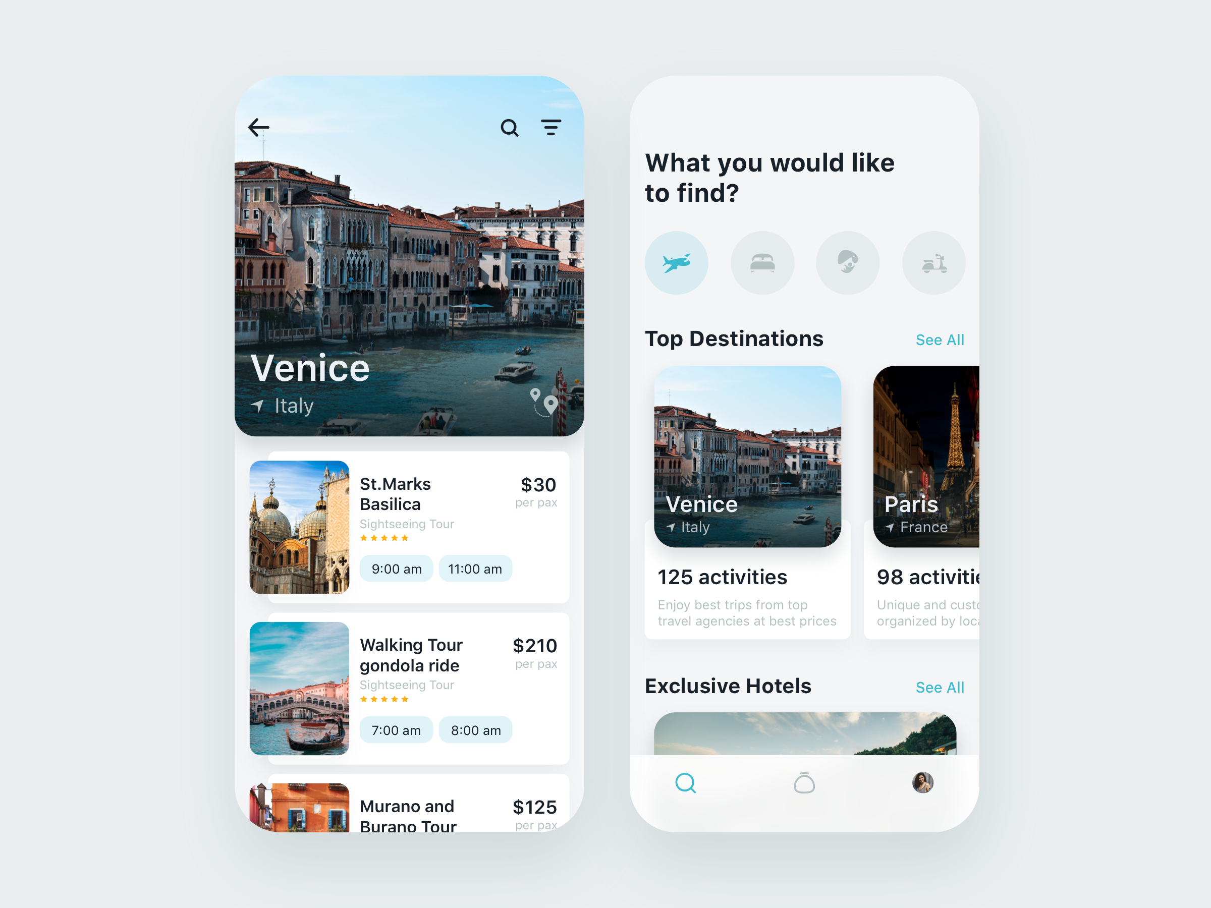 Travel App for booking unique experience