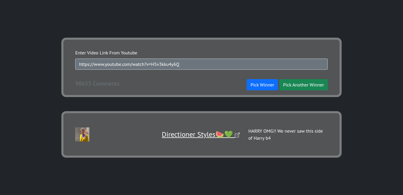 Youtube Comment Picker