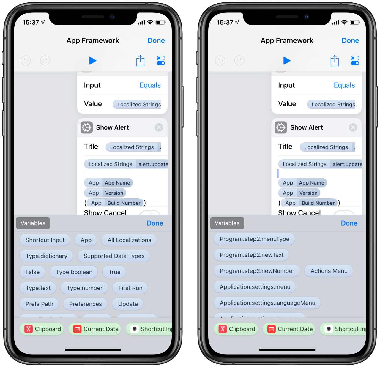 Pseudo-Global and Pseudo-Local Variables in App Framework