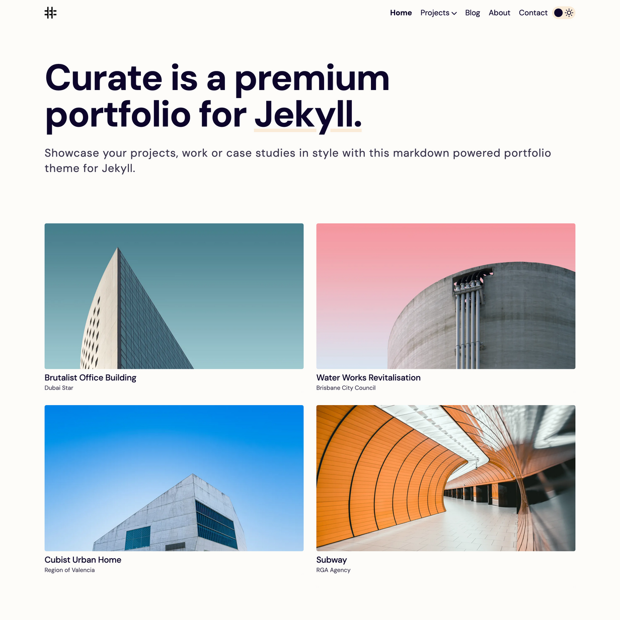 Jekyll Curate Theme screenshot