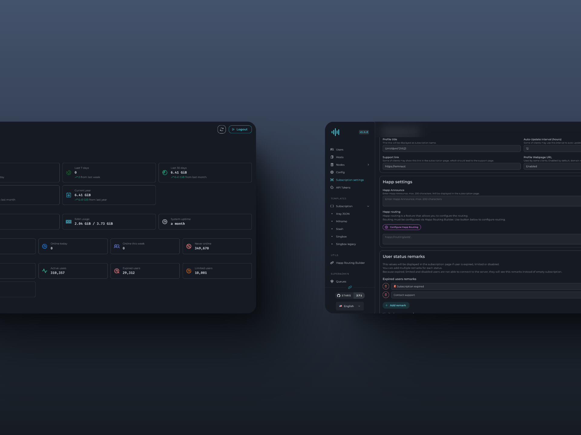 Remnawave screenshots