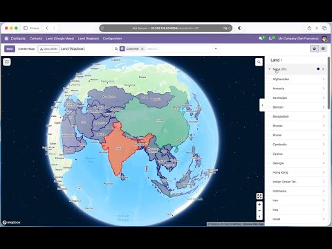 Integration of Mapbox GL JS in Odoo