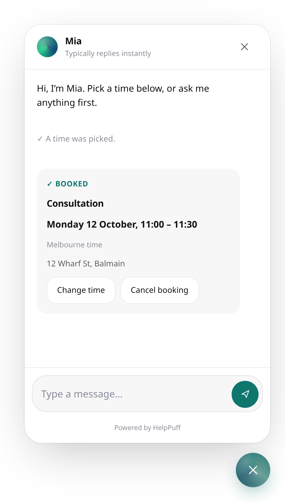 An appointment, booked