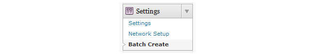 Settings > Batch Create in network admin dashboard