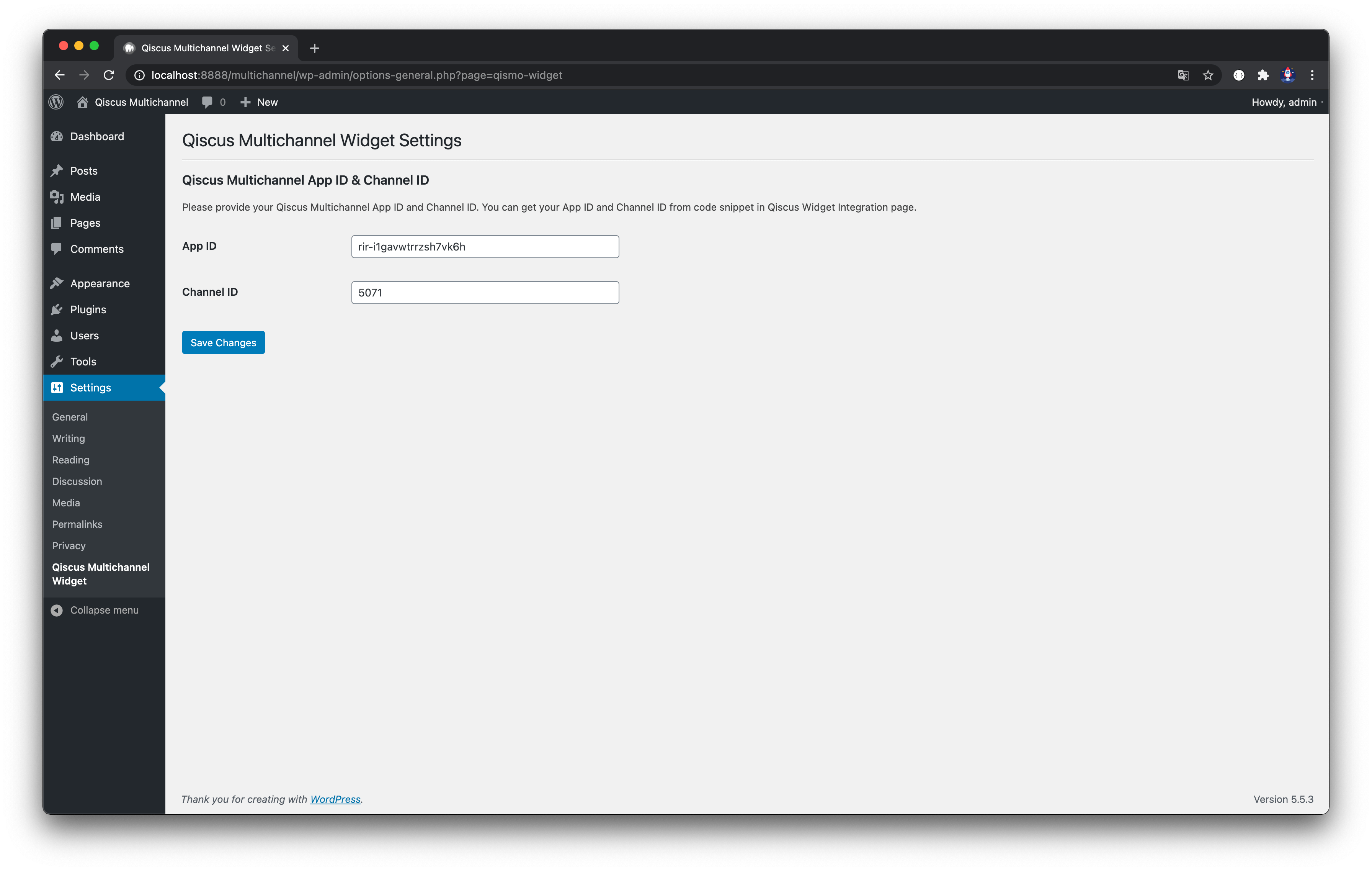 Qiscus Multichannel Settings