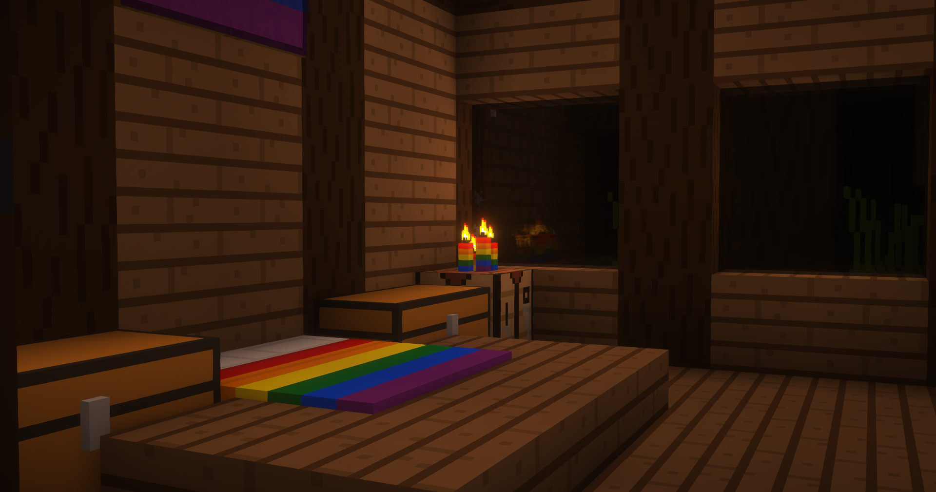 A bedroom with some of Pridepack's features.