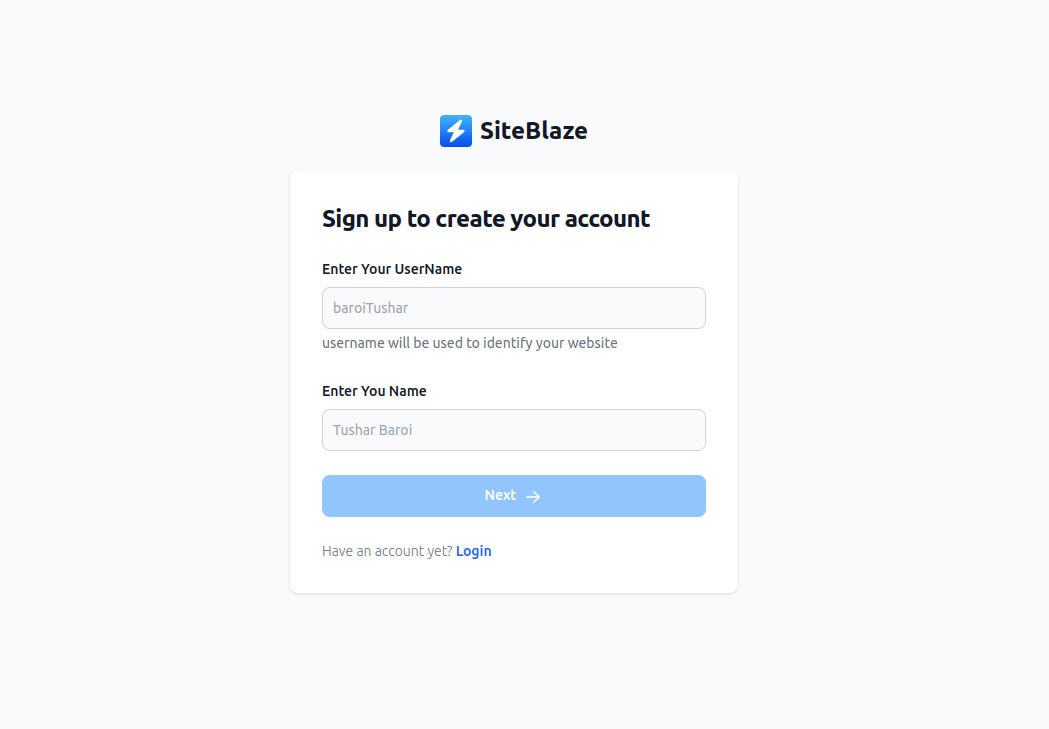 First Step Of Signup