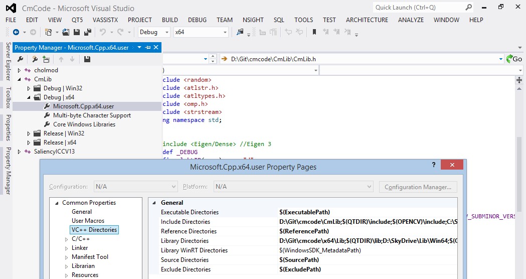 Config CmLib in Visual studio