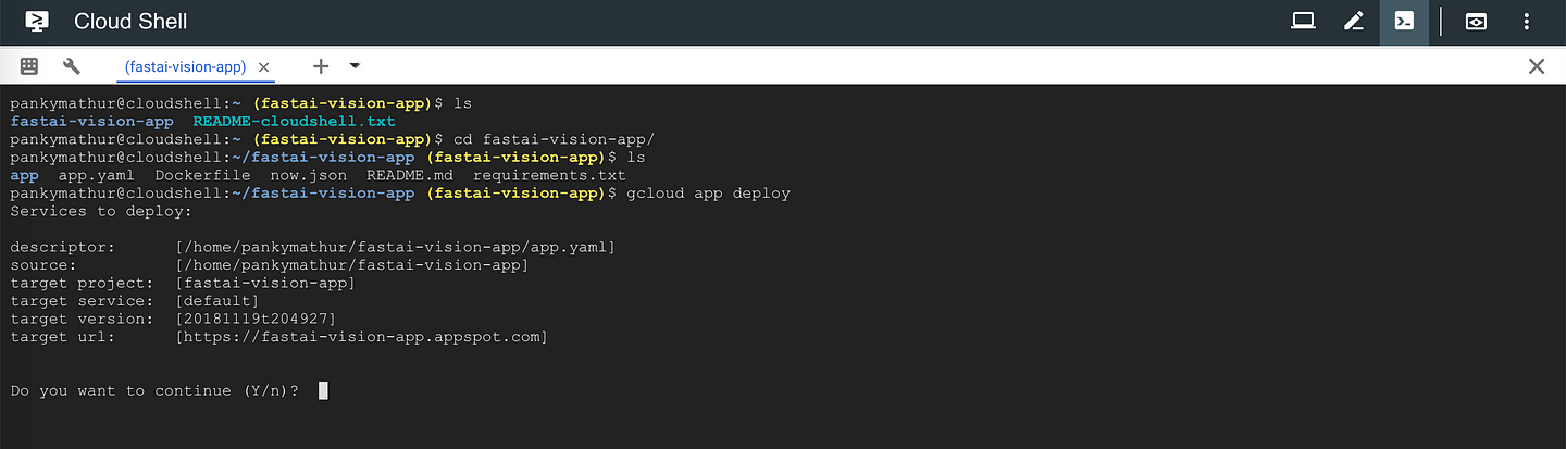 deploy app