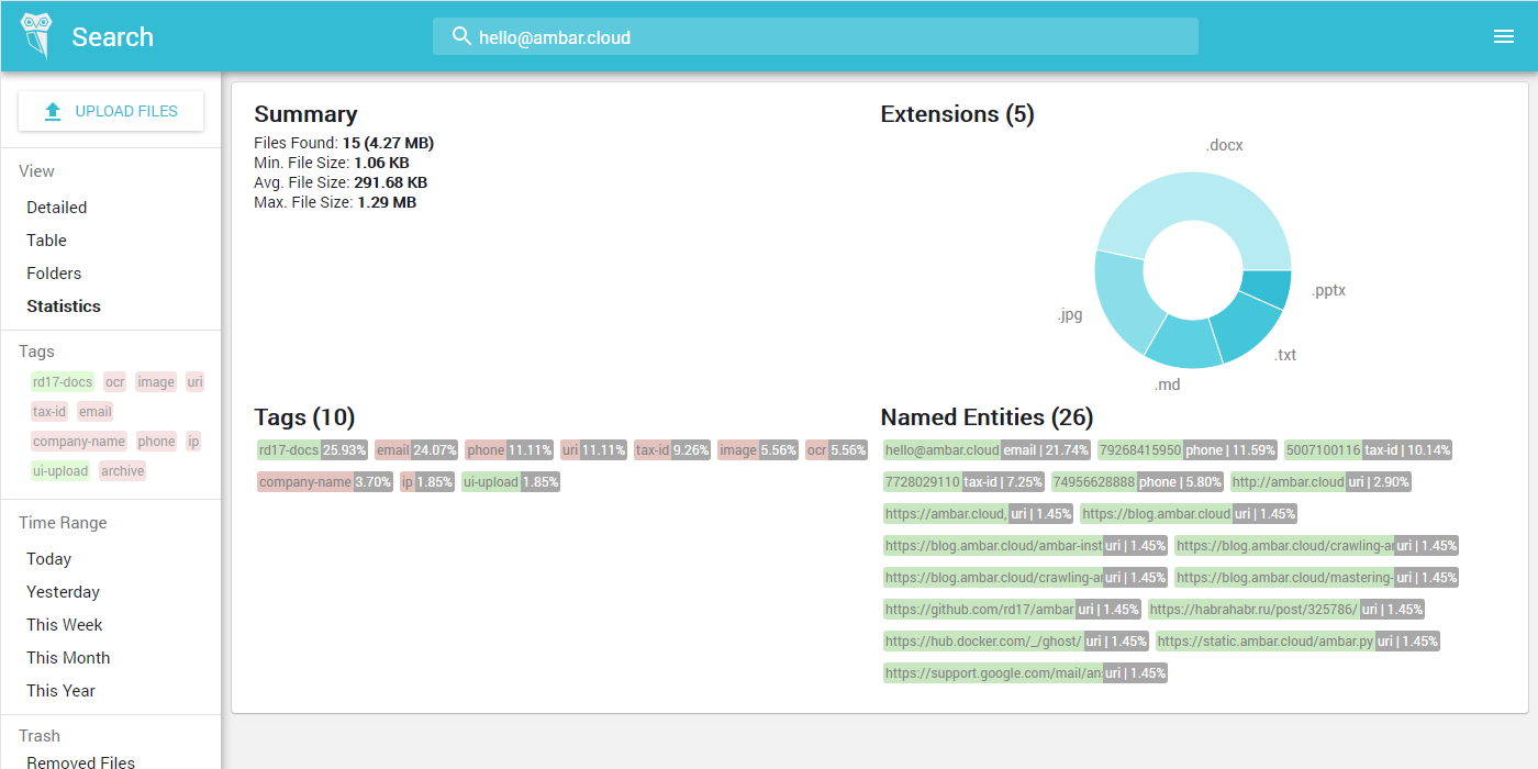 Ambar Statistics View