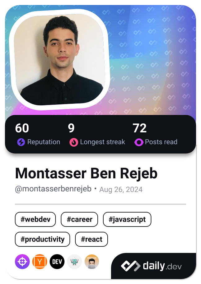 Montasser Ben Rejeb's Dev Card