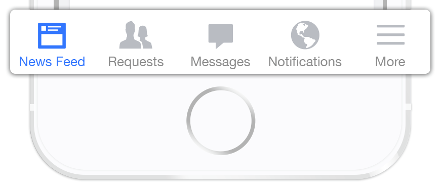 Facebook bottom tab bar