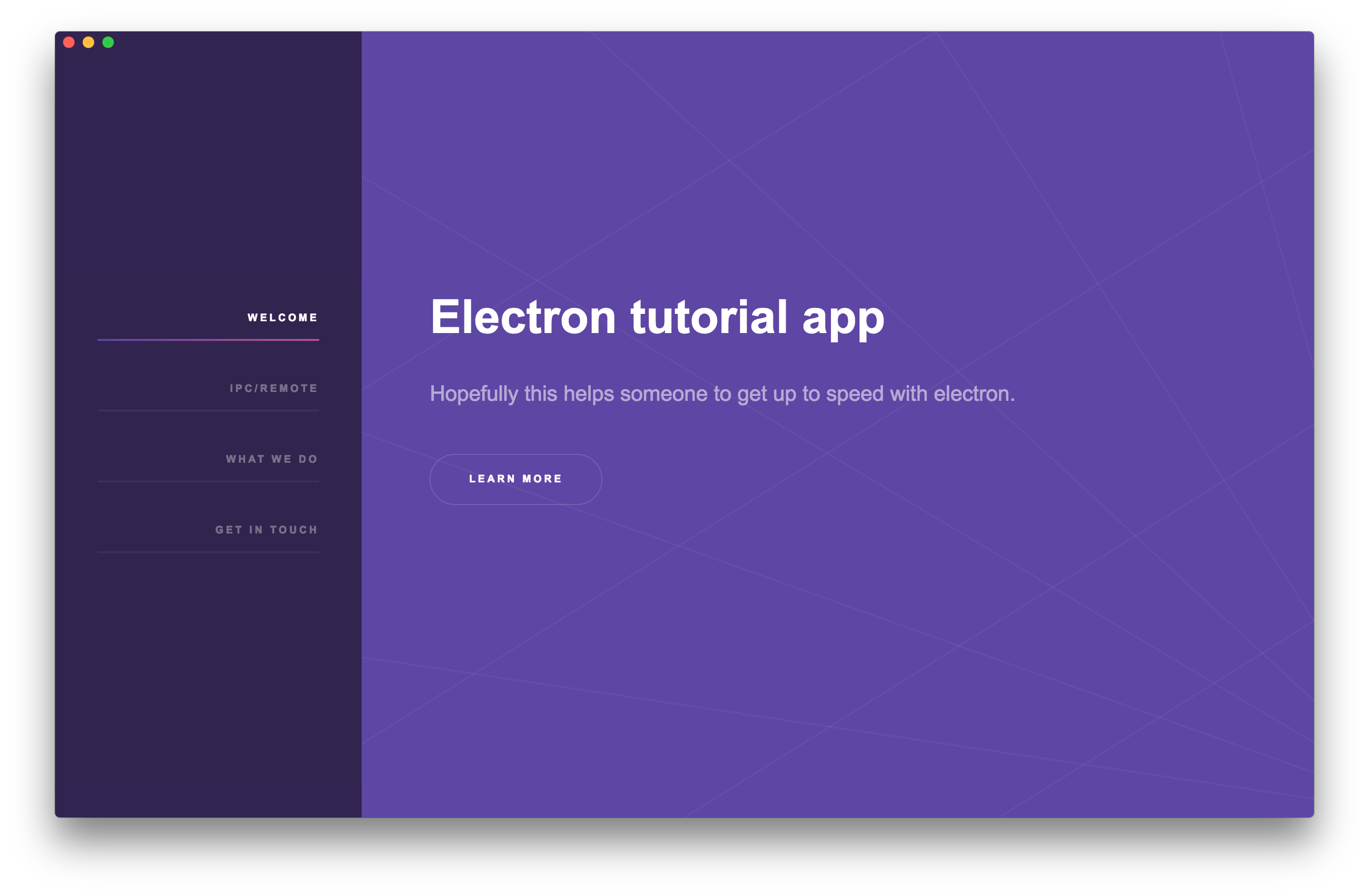 Electron tutorial app