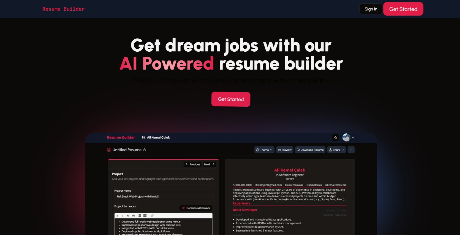 Resume-Builder Screenshot 1