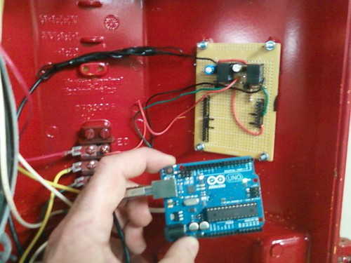 Arduino mounted inside Traffic Light
