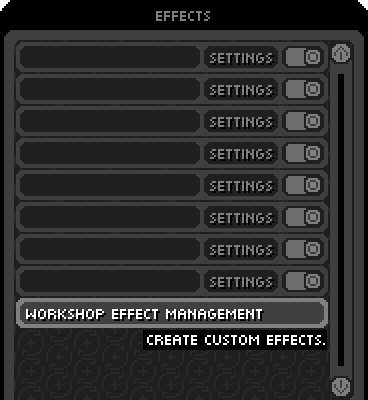 Workshop Effect Management Button