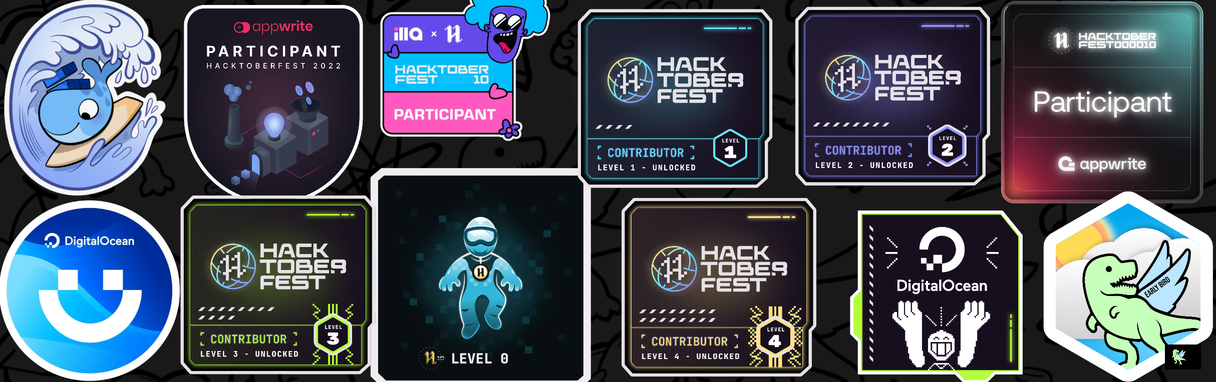 An image of @kacrut06's Holopin badges, which is a link to view their full Holopin profile