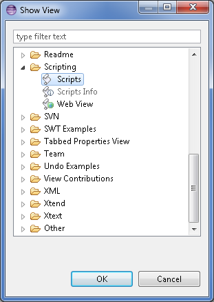 Display script view