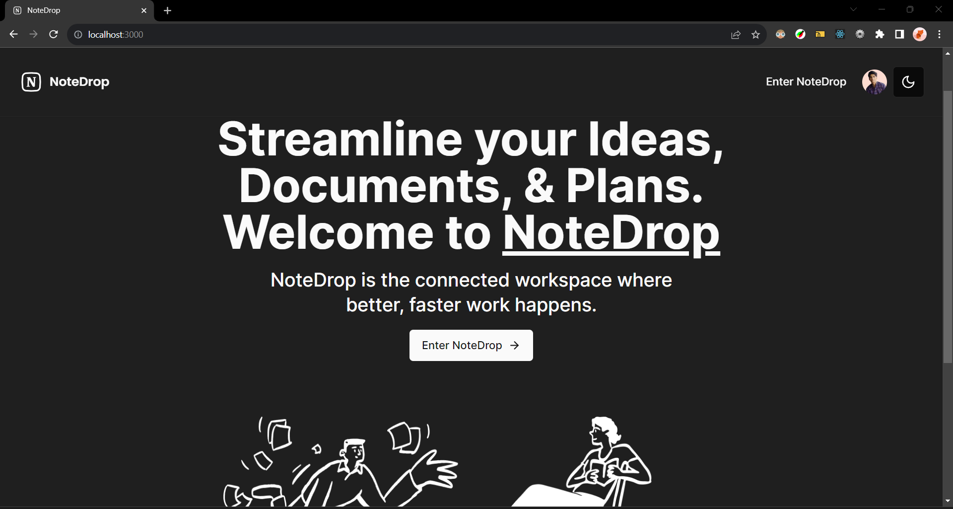 NoteDrop Home Page