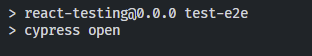 Cypress testing terminal