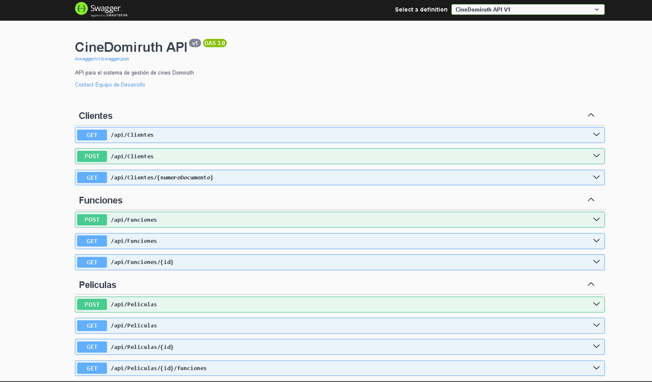 Pagina de reservar de tickets de peliculas Backend