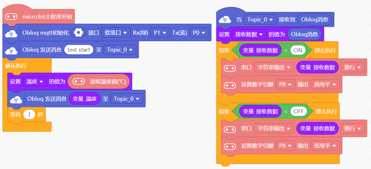 Obloq物联网模块程序Mind+