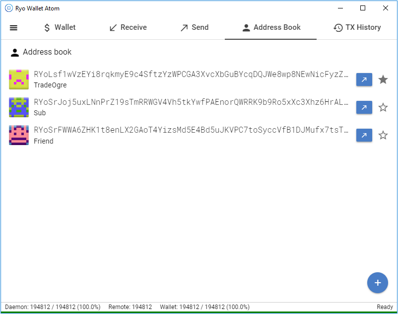 Ryo Wallet Screenshot