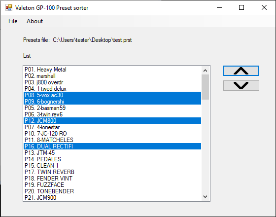 GP Preset Sorter GUI