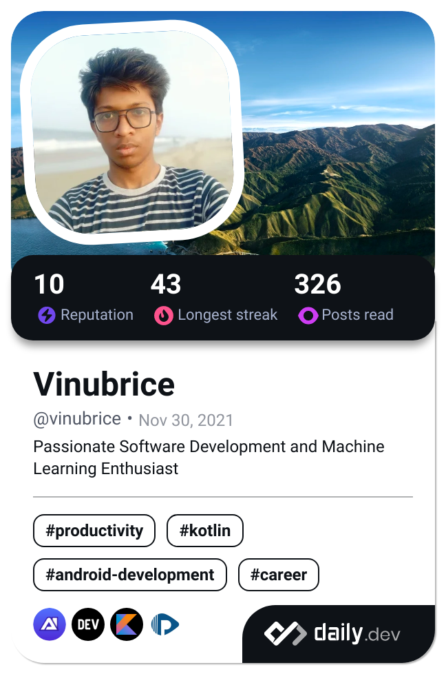 Vinubrice's Dev Card