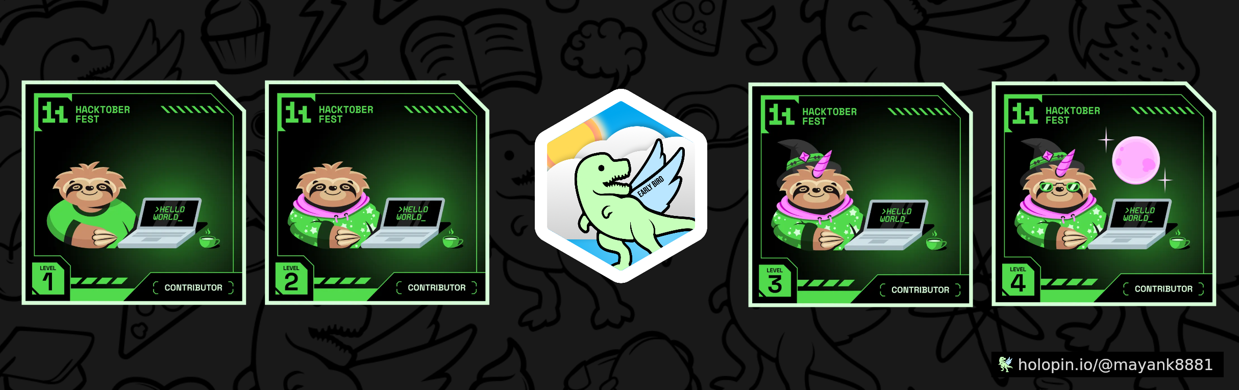An image of @mayank8881's Holopin badges, which is a link to view their full Holopin profile