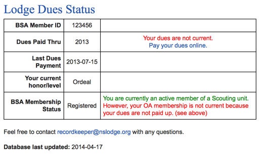 Unpaid Results Screen