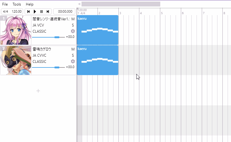 track volume and settings