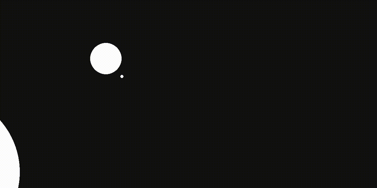 Simulation portraying 3-body system