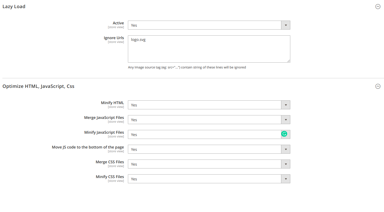 Goomento Optimizer configuration