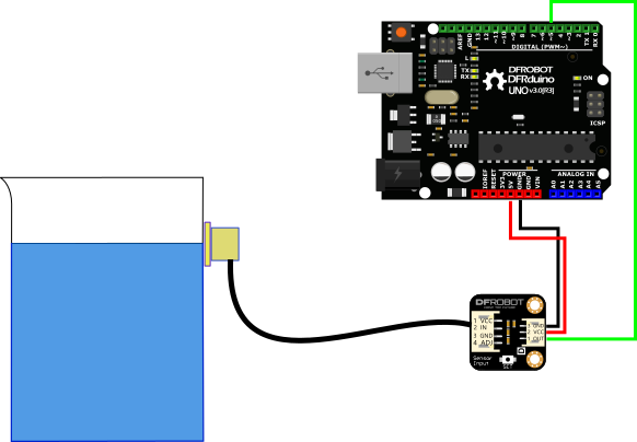 液位传感器Liquid Level Sensor-XKC-Y25-T12V转接板接线图