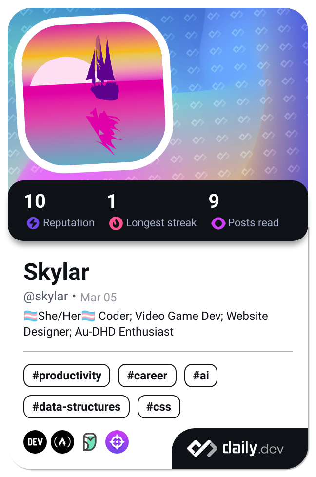 Skylar's Dev Card