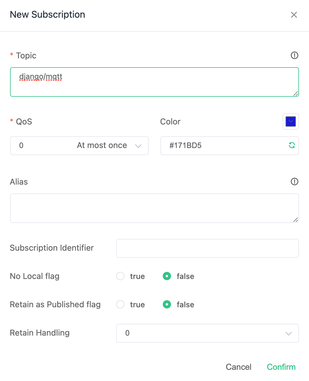 Subscribe to MQTT topic