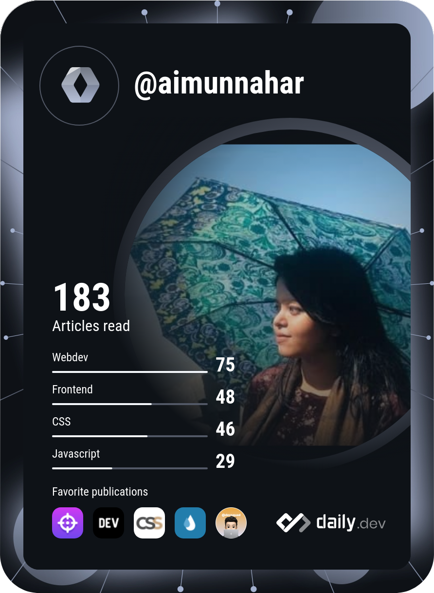 Aimun Nahar's Dev Card