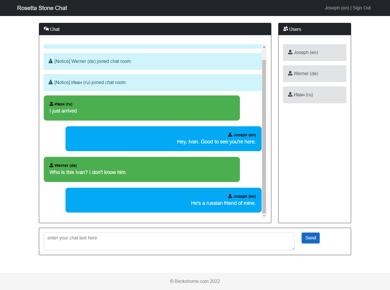 Rosetta Stone Chat - English