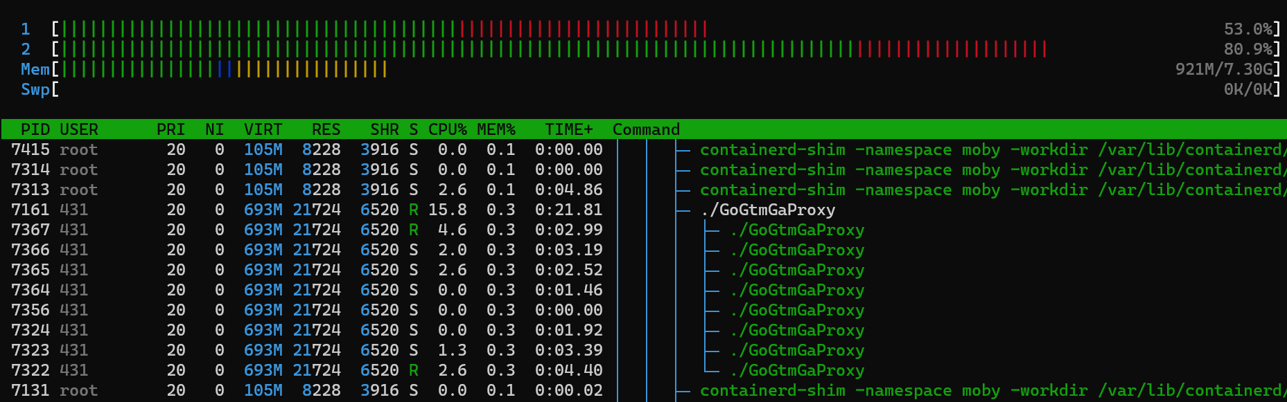 GoGtmGaProxy CPU