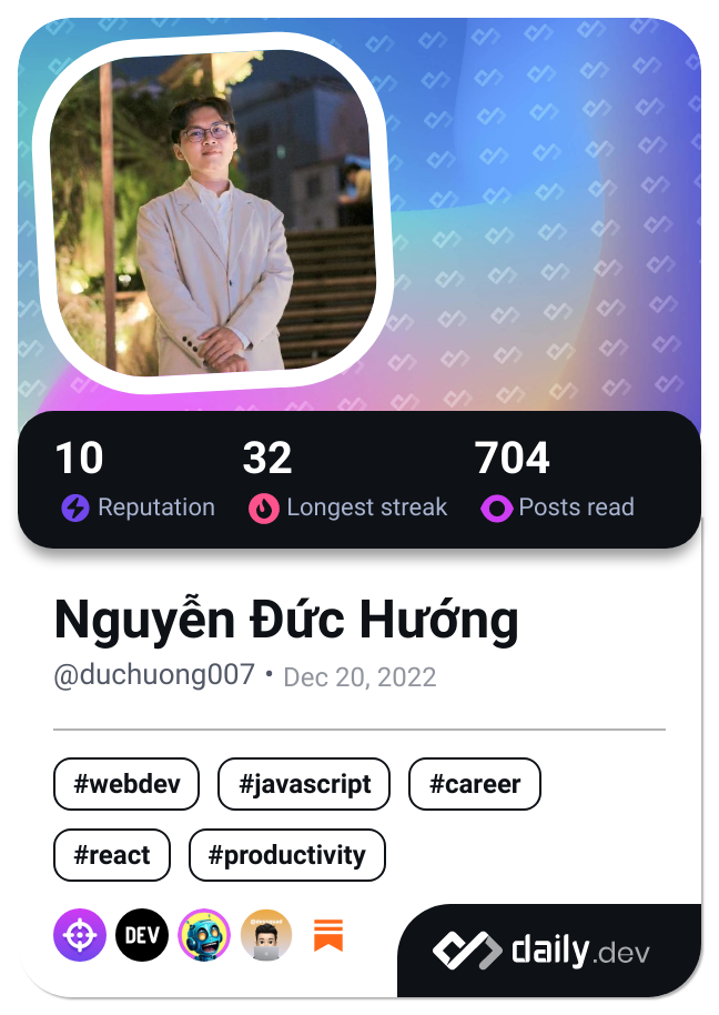 Nguyễn Đức Hướng's Dev Card