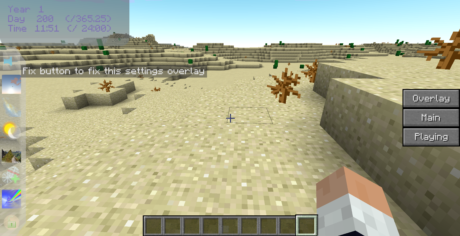 Client Configuration Overlay on day scene