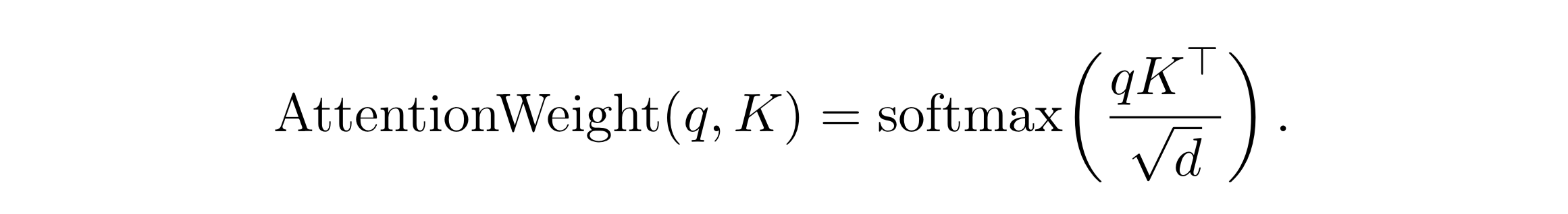 Where q is query vector, K is the key vector, d is the dimensionality of the queries and keys.